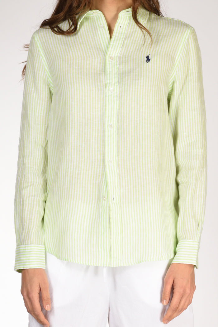 Polo Ralph Lauren Camicia Rigata Verde Chiaro/bianco Donna - 3