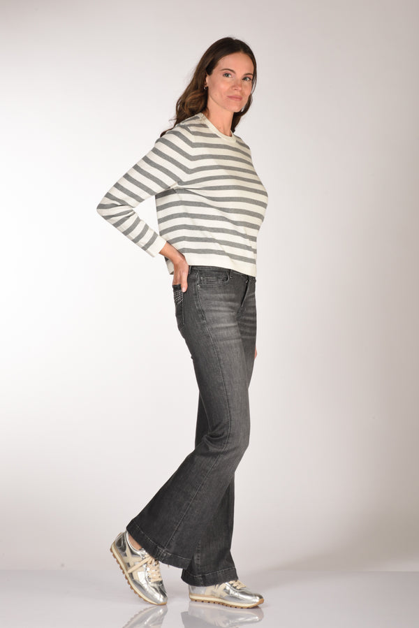 7 For All Mankind Jeans Dojo Grigio Scuro Donna-2