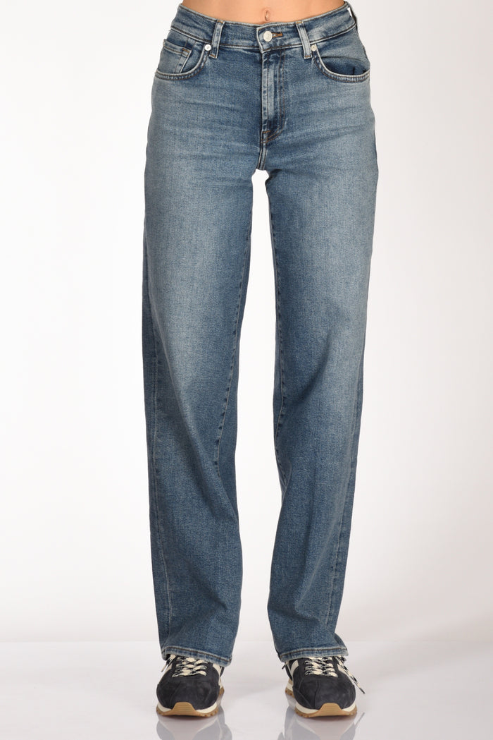 7 For All Mankind Jeans Stovepipe Blu Donna - 3