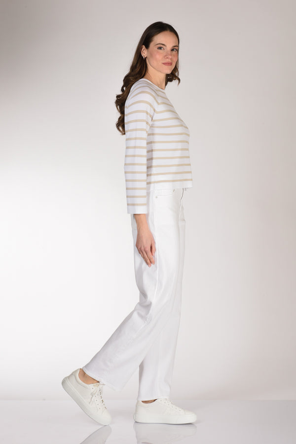 7 For All Mankind Jeans Stovepipe Bianco Donna-2