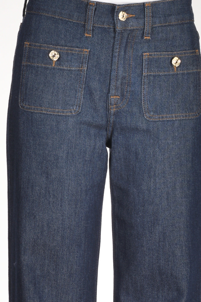 7 For All Mankind Jeans Lotta Blu Scuro Donna - 4