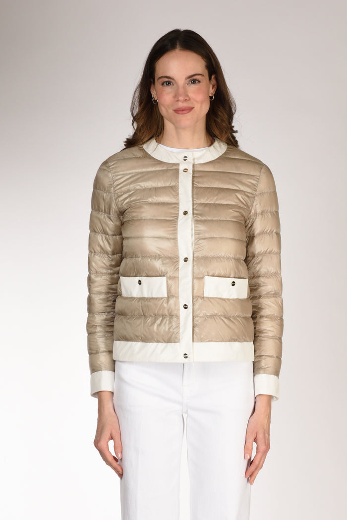 Herno Piumino Cappa Beige/bianco Donna - 2