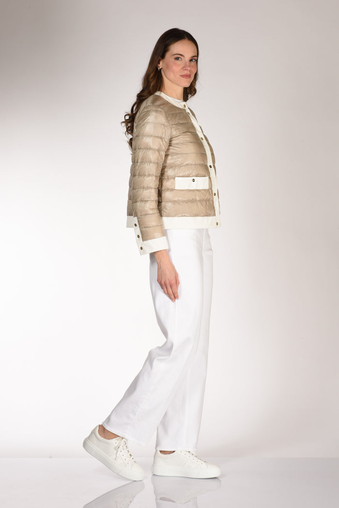 Herno Piumino Cappa Beige/bianco Donna - 4