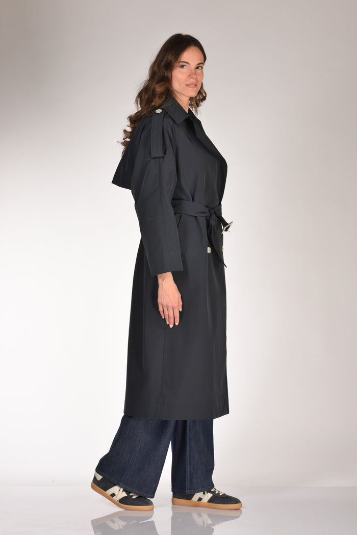 Herno Trench Lungo Blu Donna - 4