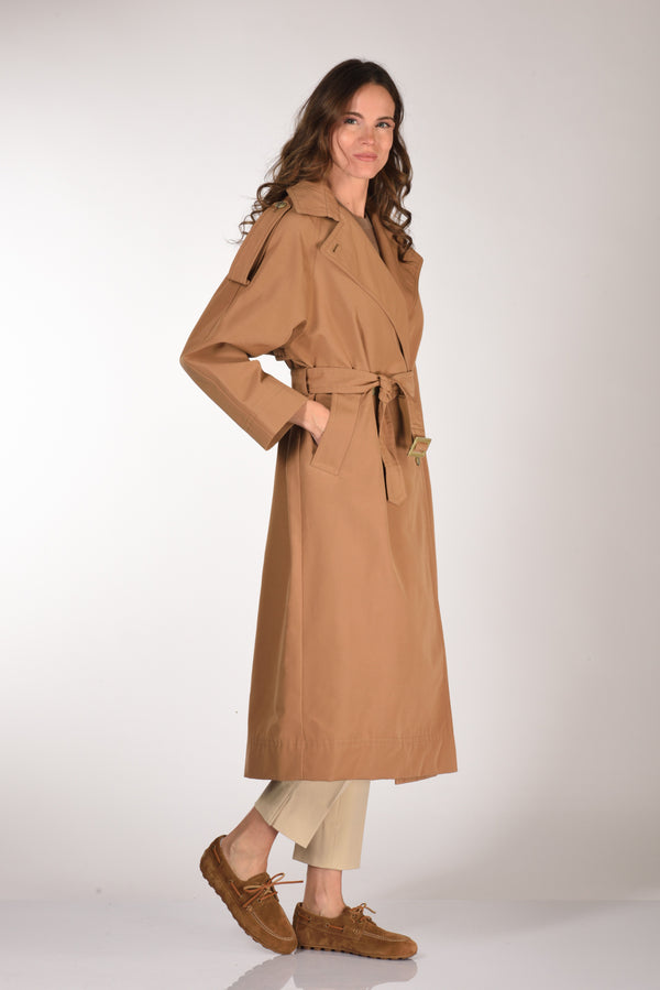 Herno Trench Lungo Beige Cammello Donna