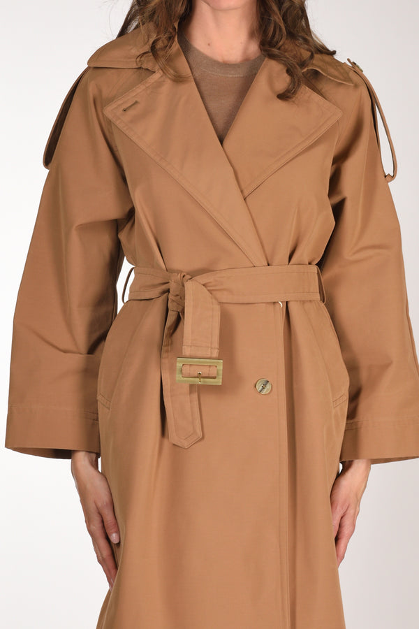 Herno Trench Lungo Beige Cammello Donna-2