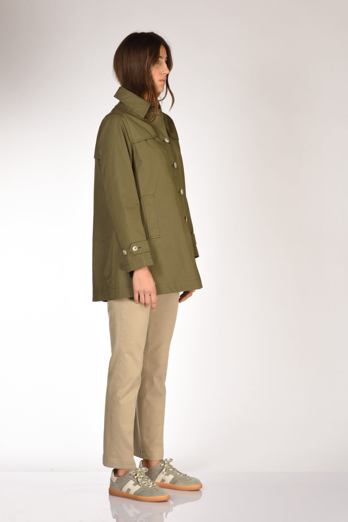 Herno Caban Con Colletto Verde Donna - 4