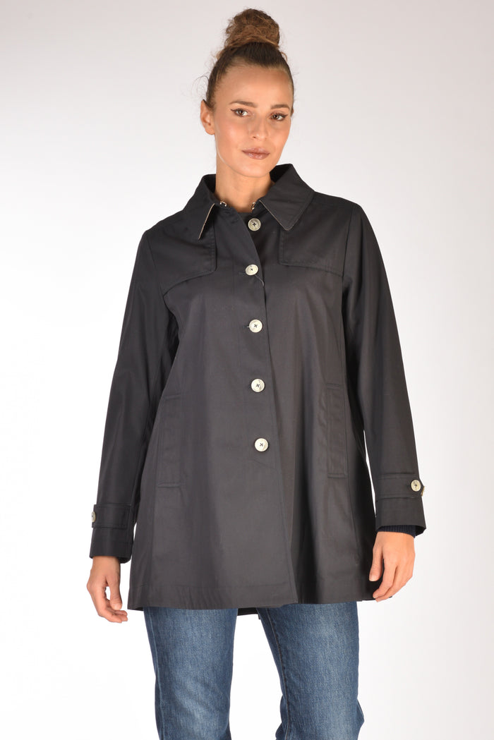 Herno Caban Con Colletto Blu Donna - 1