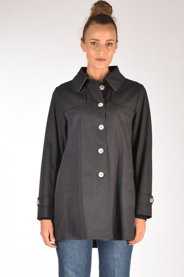 Herno Caban Con Colletto Blu Donna-2