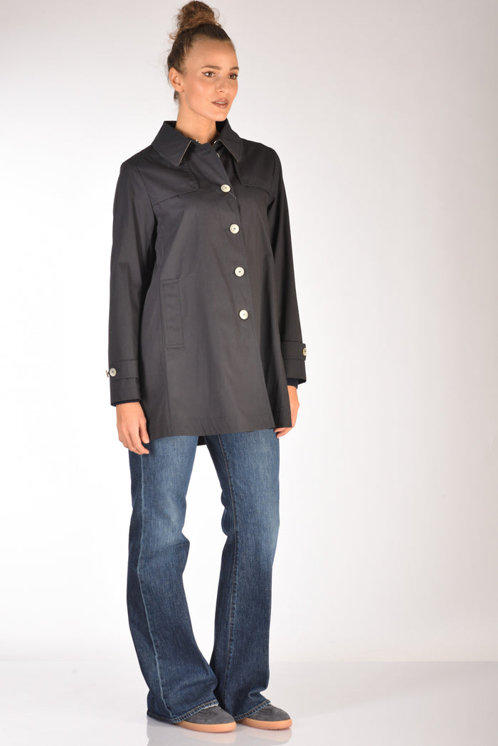 Herno Caban Con Colletto Blu Donna - 4