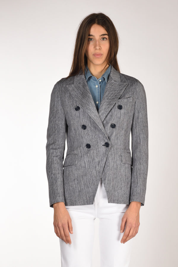 Circolo 1901 Blazer Doppiopetto Blu Donna-2