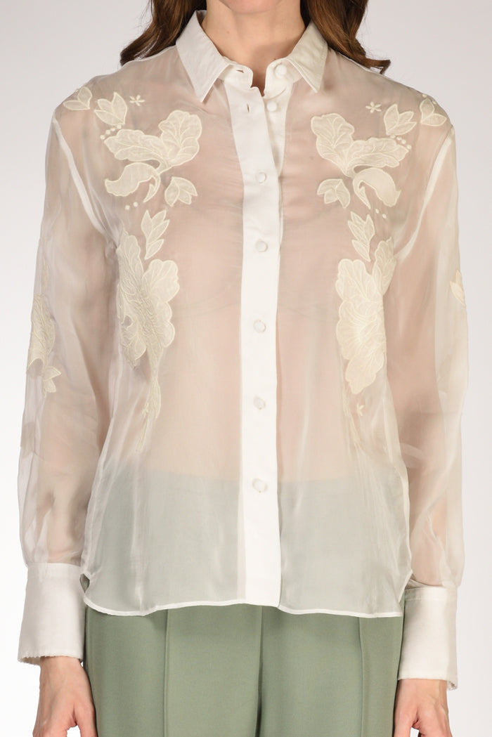Forte Forte Camicia Organza Bianco Naturale Donna - 3