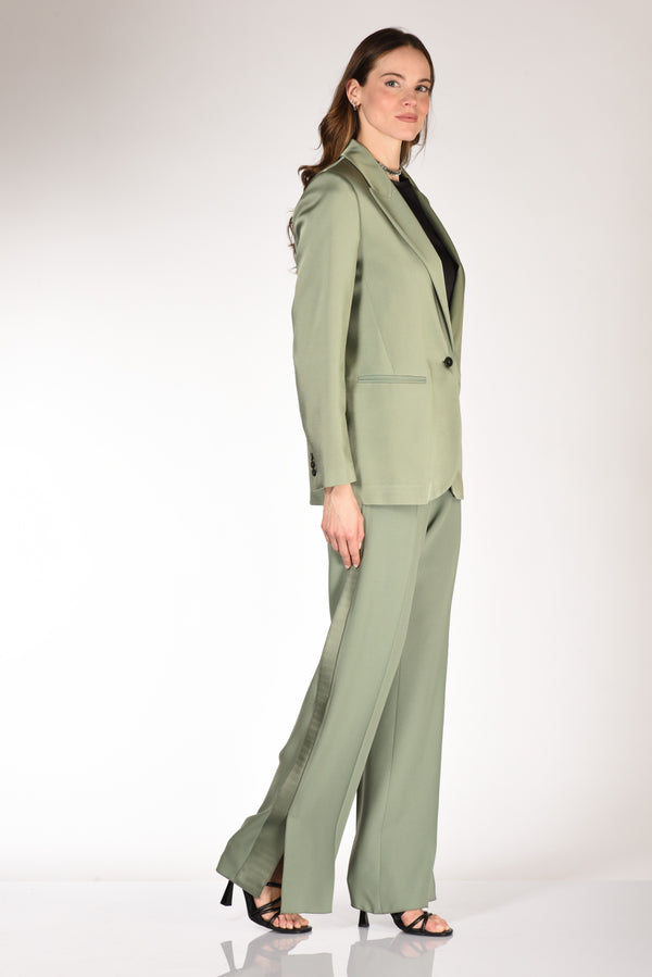 Forte Forte Pantaloni Satin Verde Donna-2