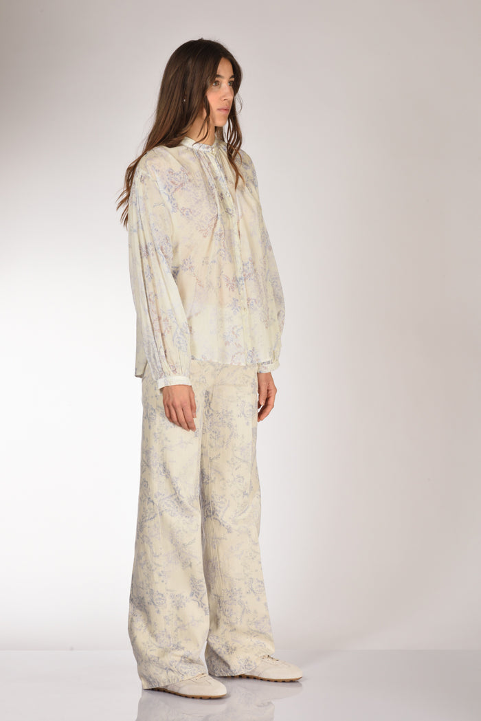 Forte Forte Camicia Stampa Azzurro/bianco Donna - 4