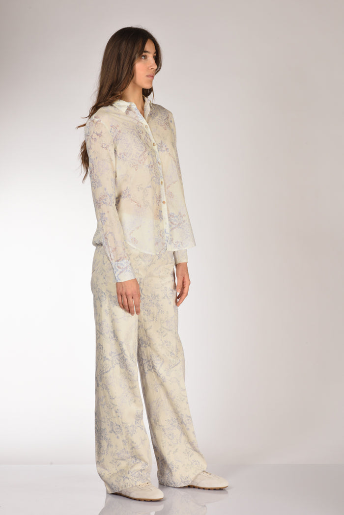 Forte Forte Camicia Stampa Azzurro/bianco Donna - 4