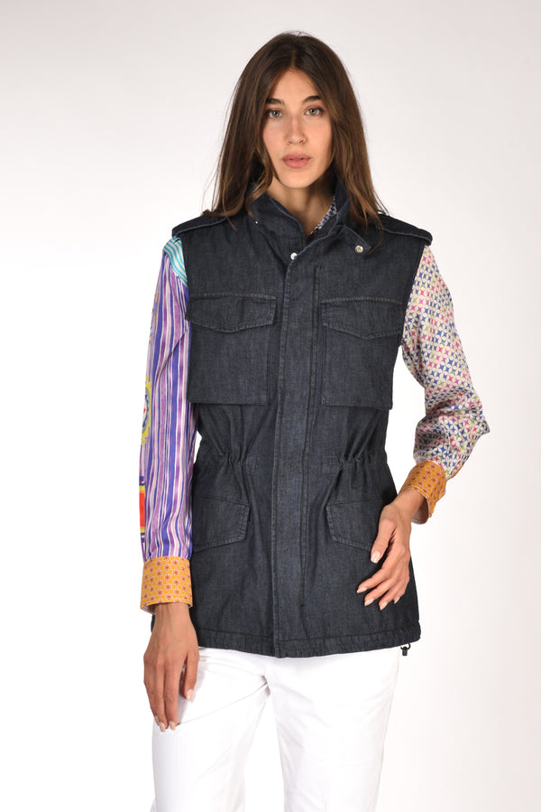 Aspesi Gilet Denim Blu Jeans Donna