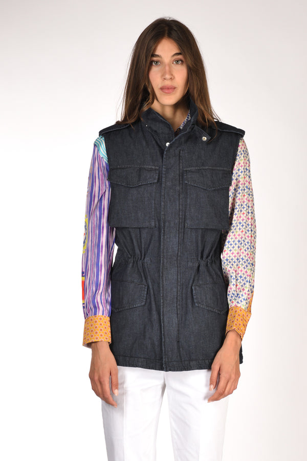 Aspesi Gilet Denim Blu Jeans Donna-2