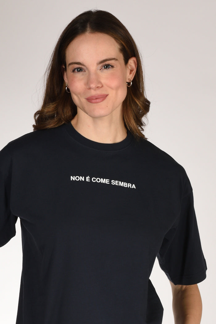 Aspesi Tshirt Scritta Blu Donna - 1