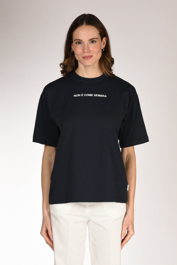 Aspesi Tshirt Scritta Blu Donna-2