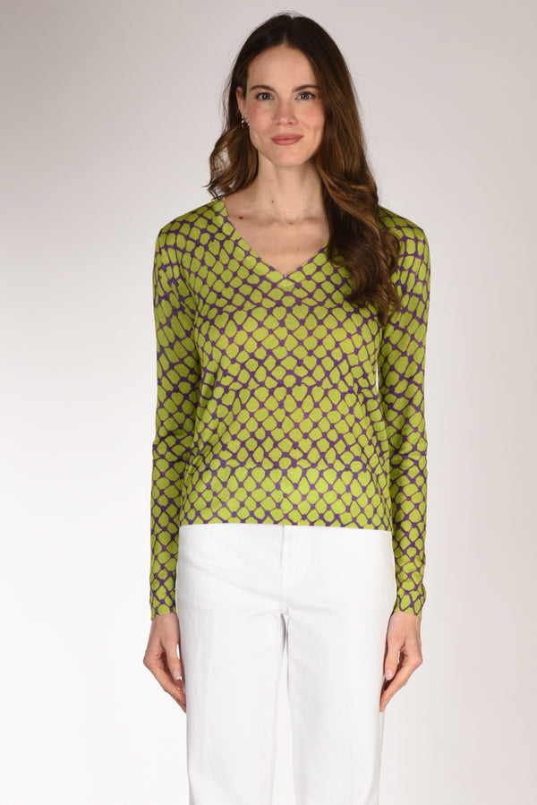 In Bed With You Maglia Stampata Verde/viola Donna-2