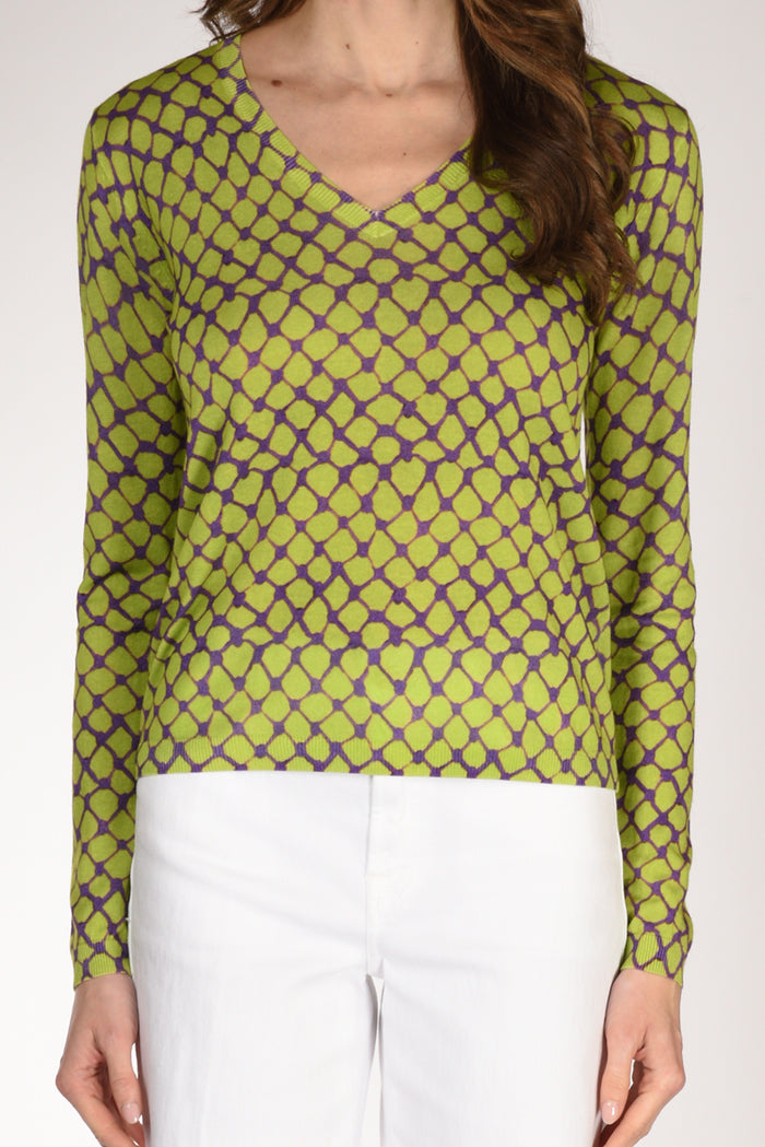 In Bed With You Maglia Stampata Verde/viola Donna - 3