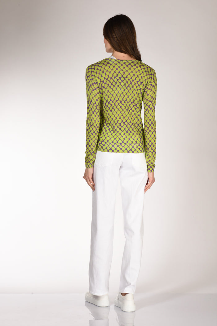 In Bed With You Maglia Stampata Verde/viola Donna - 5