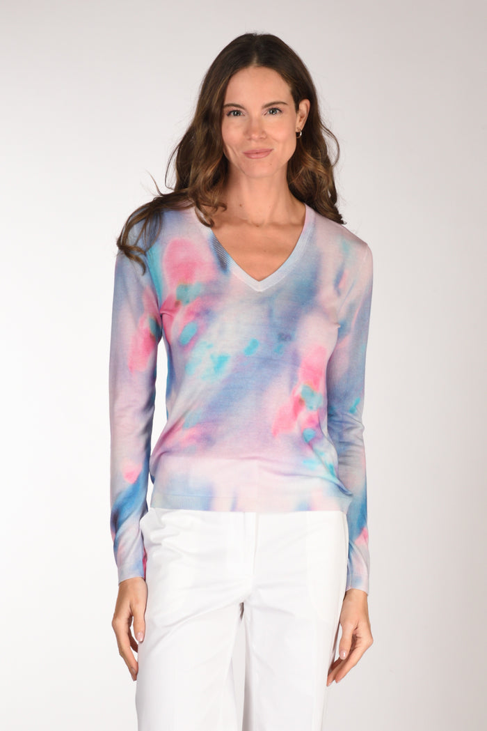 In Bed With You Maglia Stampata Azzurro/rosa Donna - 1