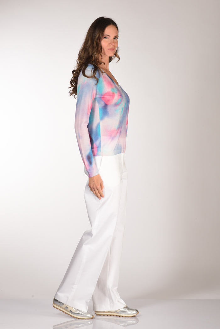 In Bed With You Maglia Stampata Azzurro/rosa Donna - 4