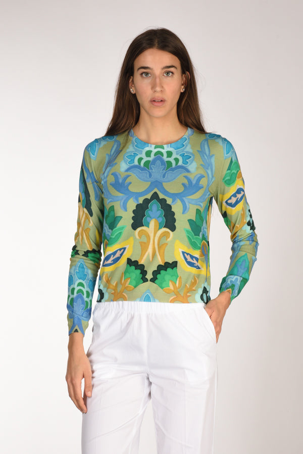 In Bed With You Maglia Stampata Verde/azzurro Donna