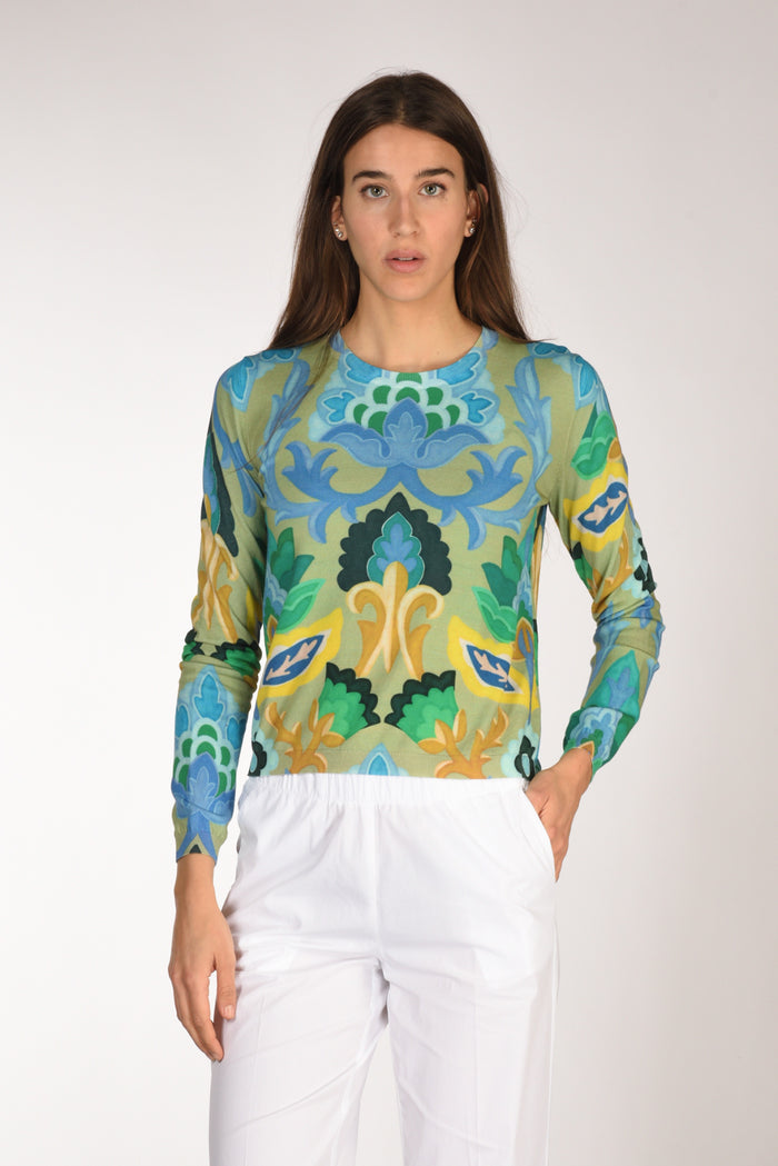 In Bed With You Maglia Stampata Verde/azzurro Donna - 1