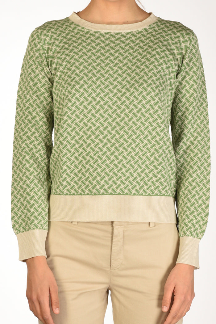 Drumohr Maglia Biscottino Verde/beige Donna - 3