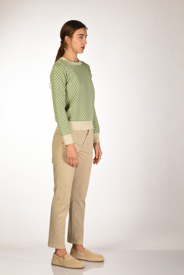Drumohr Maglia Biscottino Verde/beige Donna - 4