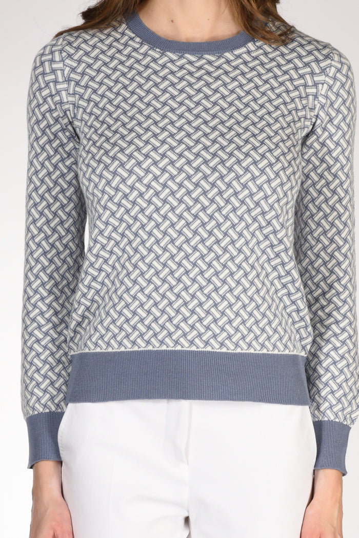 Drumohr Maglia Biscottino Bianco/azzurro Donna - 3