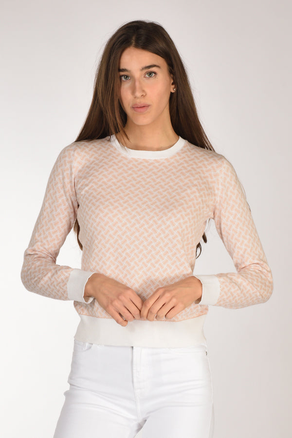 Drumohr Maglia Biscottino Rosa/bianco Donna