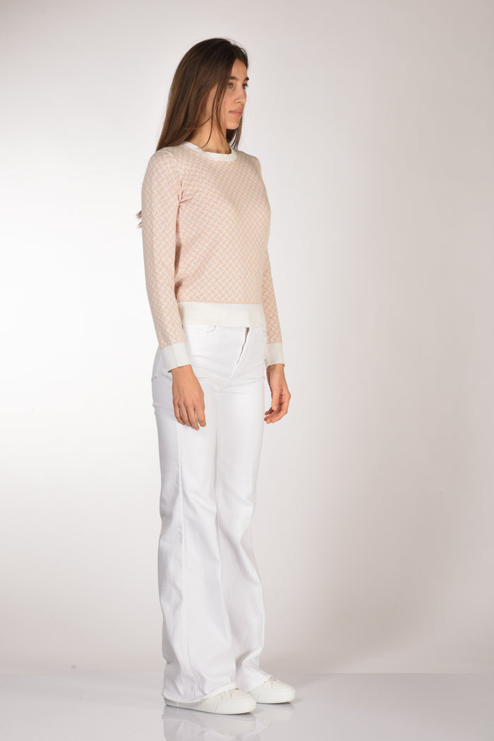 Drumohr Maglia Biscottino Rosa/bianco Donna - 4