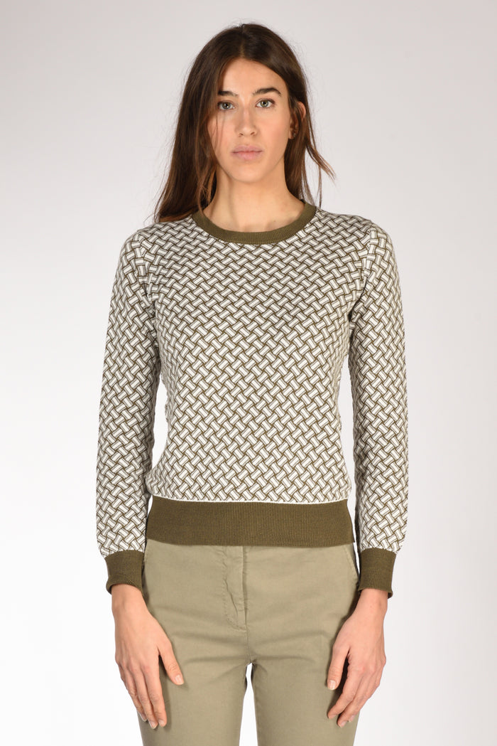 Drumohr Maglia Biscottino Verde/bianco Donna - 2