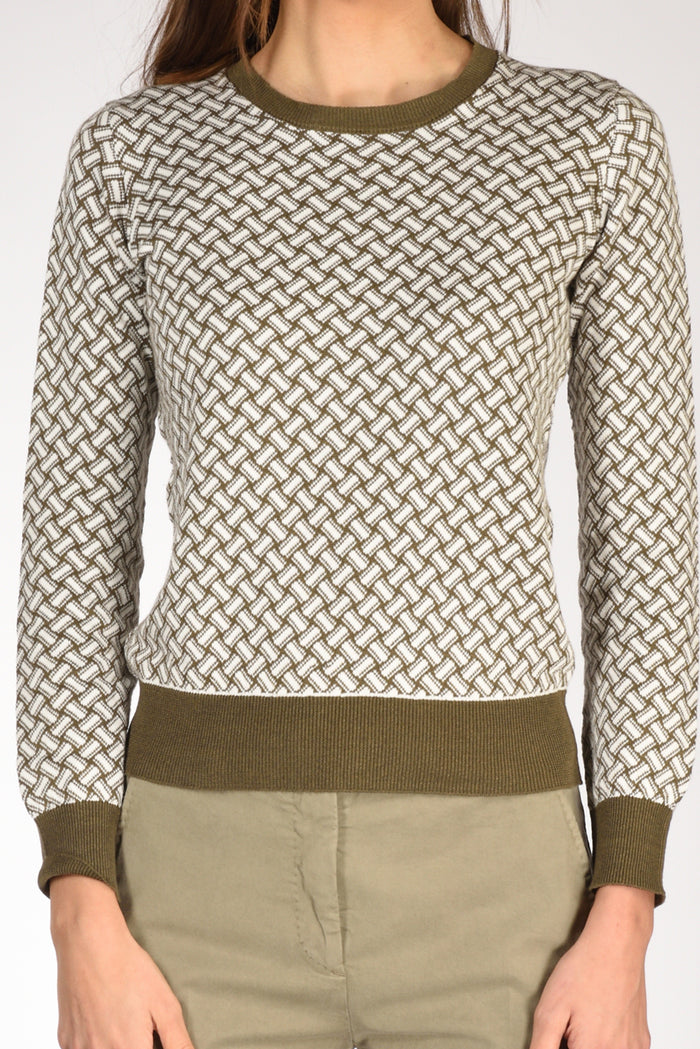 Drumohr Maglia Biscottino Verde/bianco Donna - 3