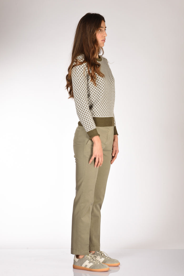 Drumohr Maglia Biscottino Verde/bianco Donna - 4