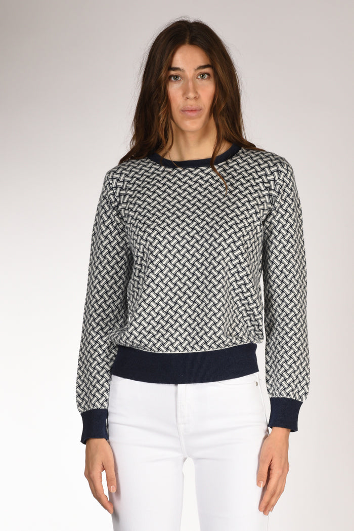 Drumohr Maglia Biscottino Blu/bianco Donna - 2