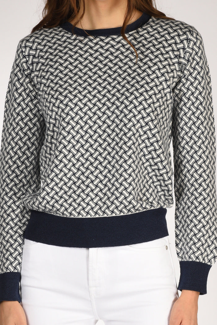 Drumohr Maglia Biscottino Blu/bianco Donna - 3