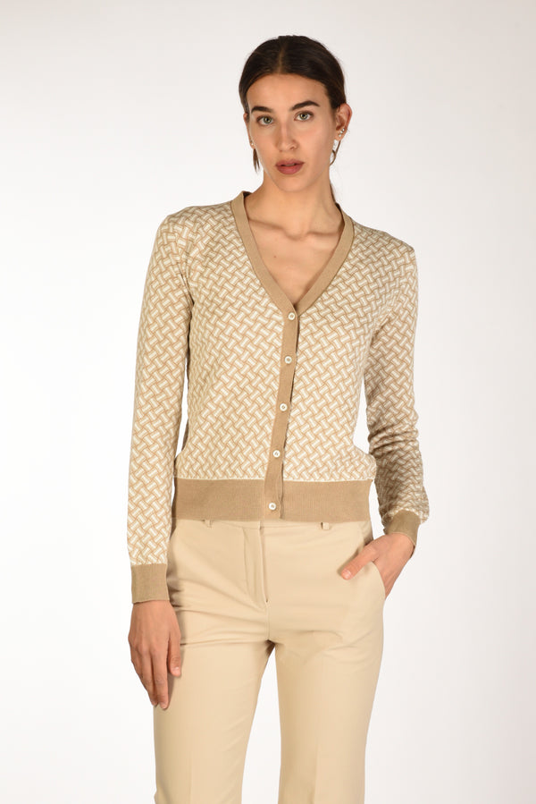 Drumohr Maglia Biscottino Beige/bianco Donna