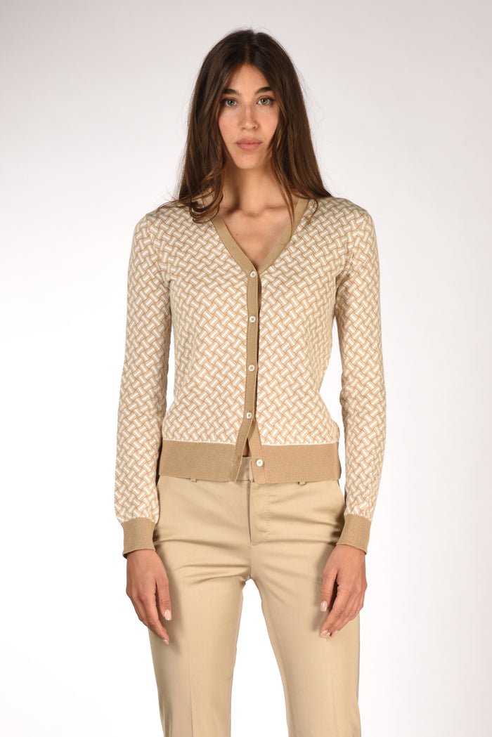 Drumohr Cardigan Beige/bianco Donna - 2