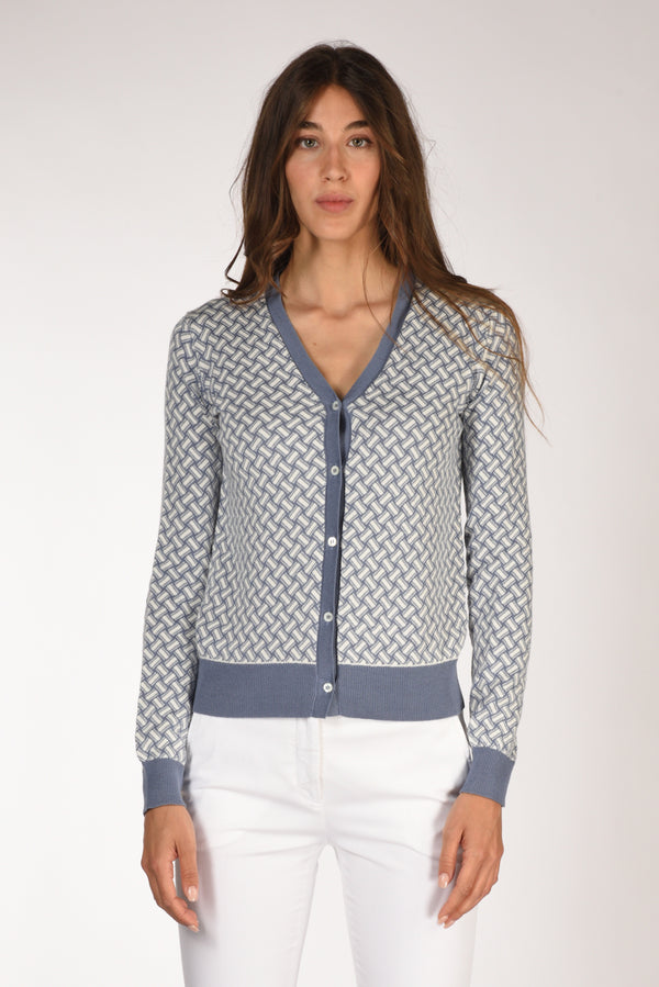 Drumohr Cardigan Bianco/azzurro Donna-2