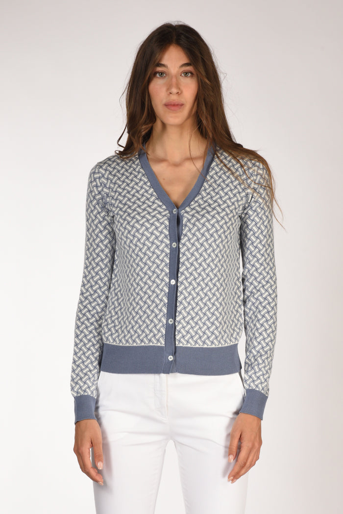 Drumohr Cardigan Bianco/azzurro Donna - 2