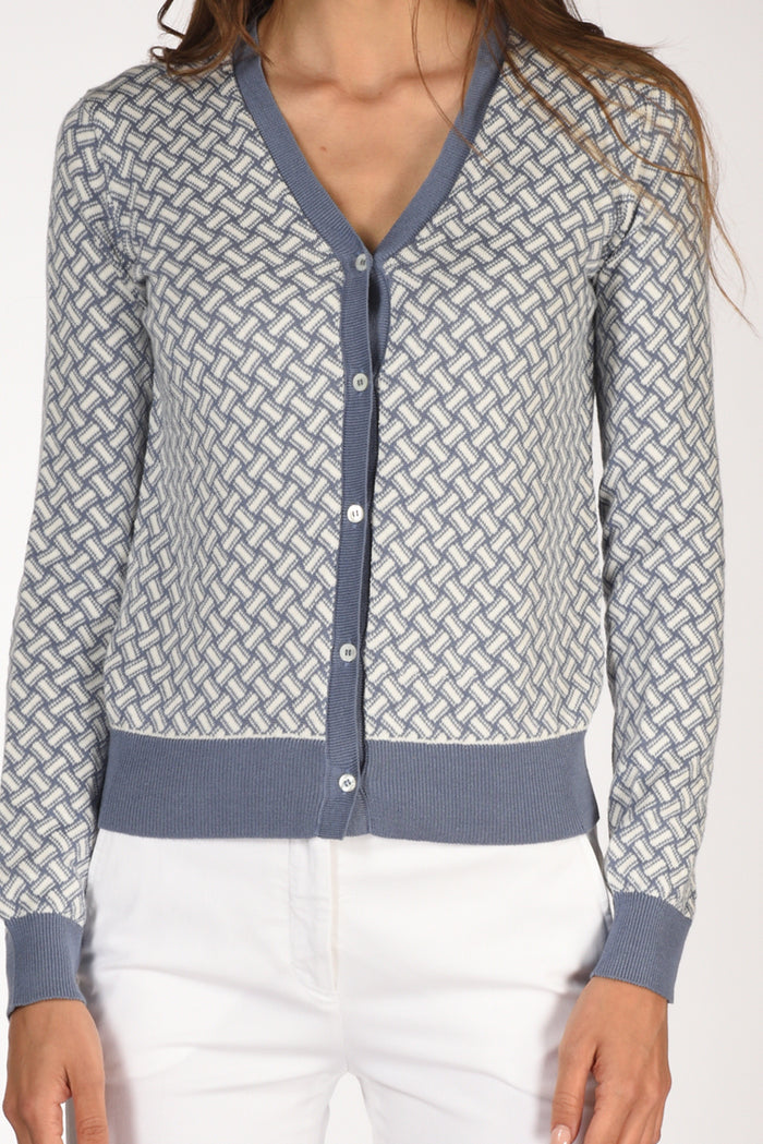 Drumohr Cardigan Bianco/azzurro Donna - 3