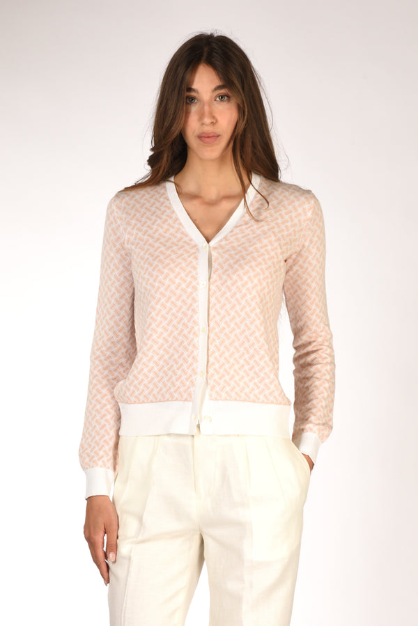 Drumohr Cardigan Rosa/bianco Donna