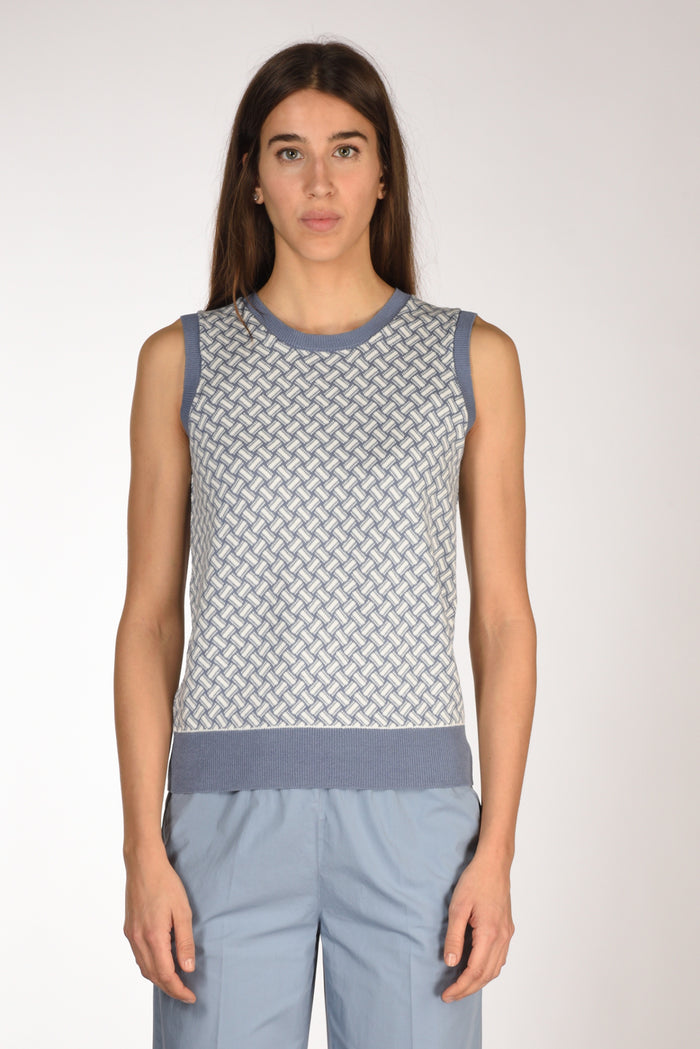 Drumohr Maglia Biscottino Bianco/azzurro Donna - 2