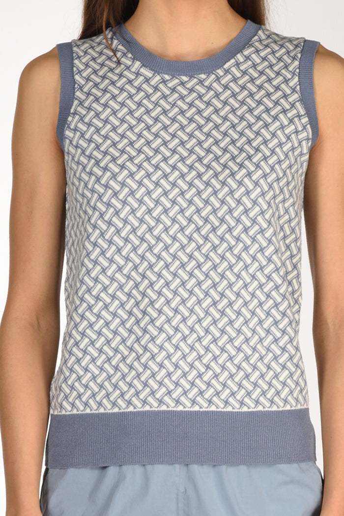 Drumohr Maglia Biscottino Bianco/azzurro Donna - 3