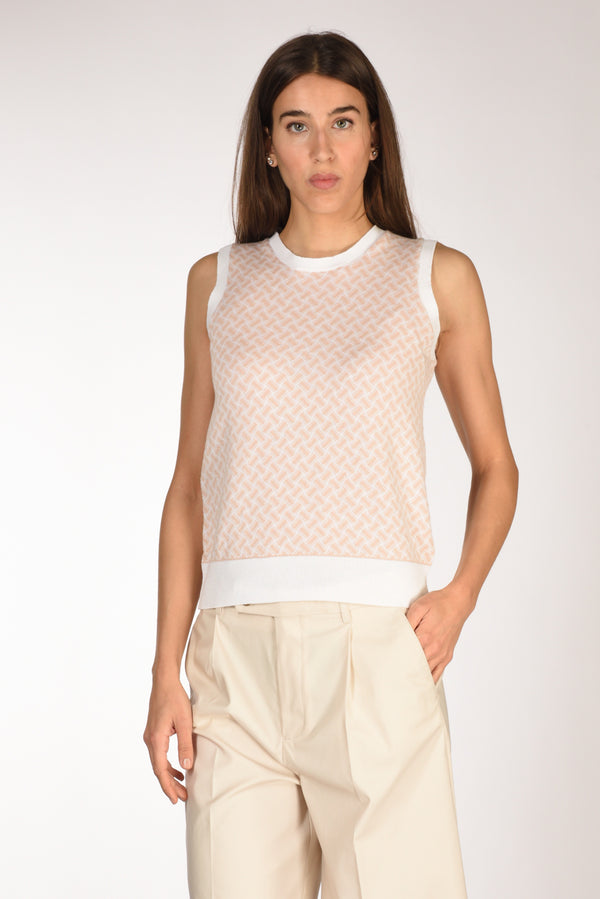 Drumohr Maglia Biscottino Rosa/bianco Donna