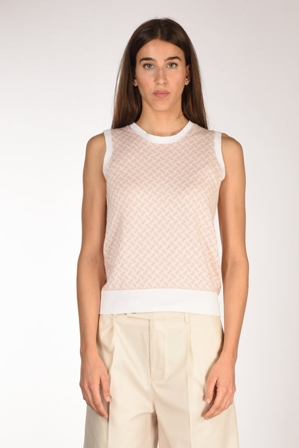 Drumohr Maglia Biscottino Rosa/bianco Donna-2